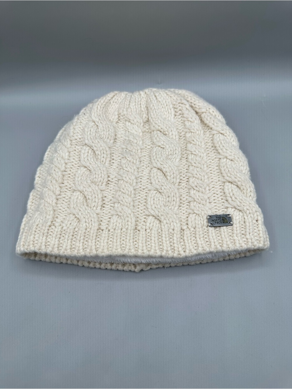 The North Face Cable Knit Cozy Fleece Beanie Unisex One Size White